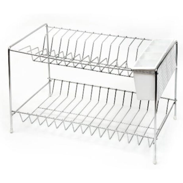 Πιατοθήκη διόροφη χρωμίου με κουταλοθήκη