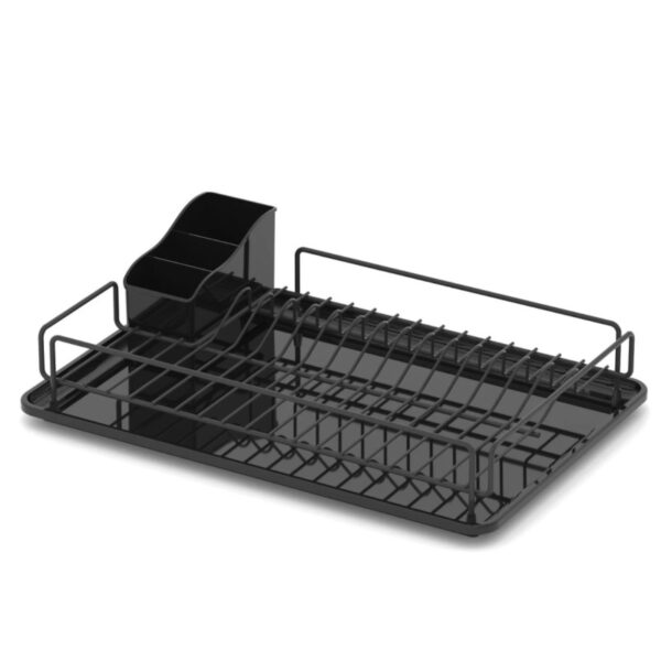 Πιατοθήκη χρωμίου ίσια +δίσκο μαύρη ΚΒ.006