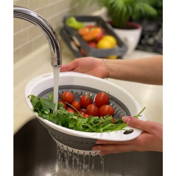 Σουρωτήρι οβάλ σιλικόνης πτυσσόμενο