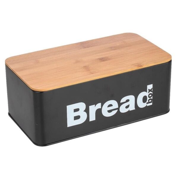 Ψωμιέρα μεταλλική με ξύλινο καπάκι