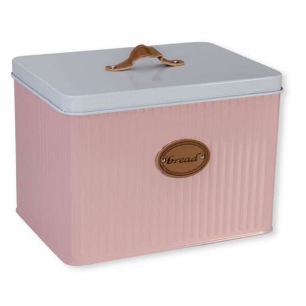 Ψωμιέρα μεταλλική ορθογώνια με δερμάτινο χερούλι