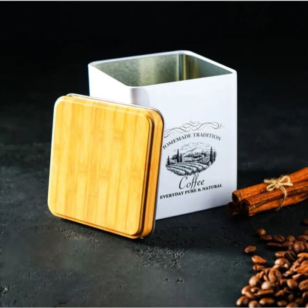 Βάζο για καφέ ζάχαρη μεταλλικό τετράγωνο