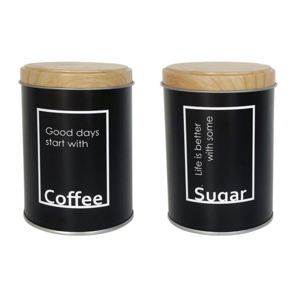 Βάζο για καφέ ζάχαρη μεταλλικό στρογγυλό