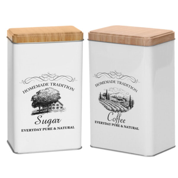 Βάζο για καφέ ζάχαρη μεταλλικό ορθογώνιο