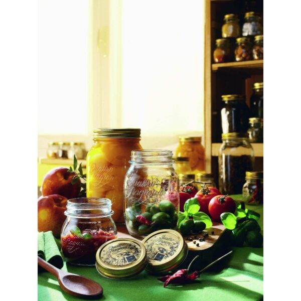 Βάζο γυάλινο με χρυσό καπάκι και σχέδιο