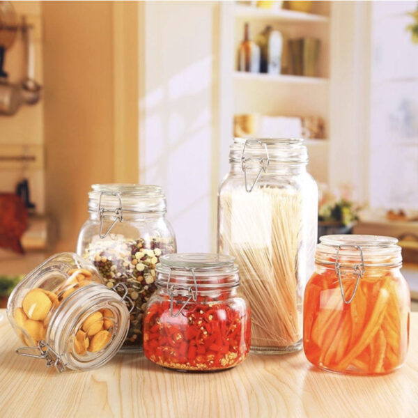 Βάζο γυάλινο με ασφάλεια και καπάκι