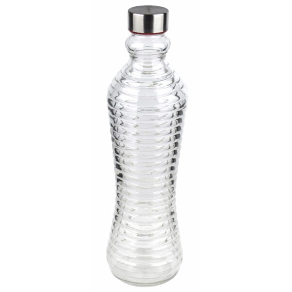 Μπουκάλι γυάλινο με ασημί καπάκι κύκλοι