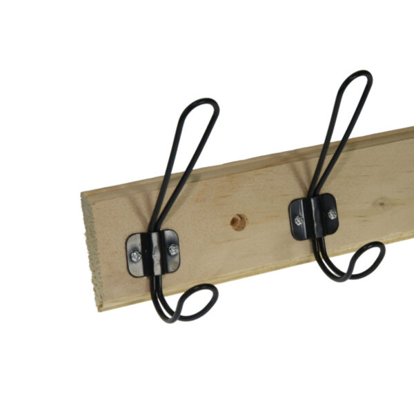 Κρεμάστρα ξύλινη τοίχου με μεταλλικούς γάντζους