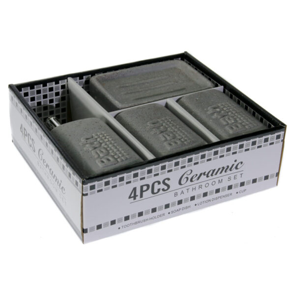 Σετ μπάνιου κεραμικά σχέδιο πέτρα