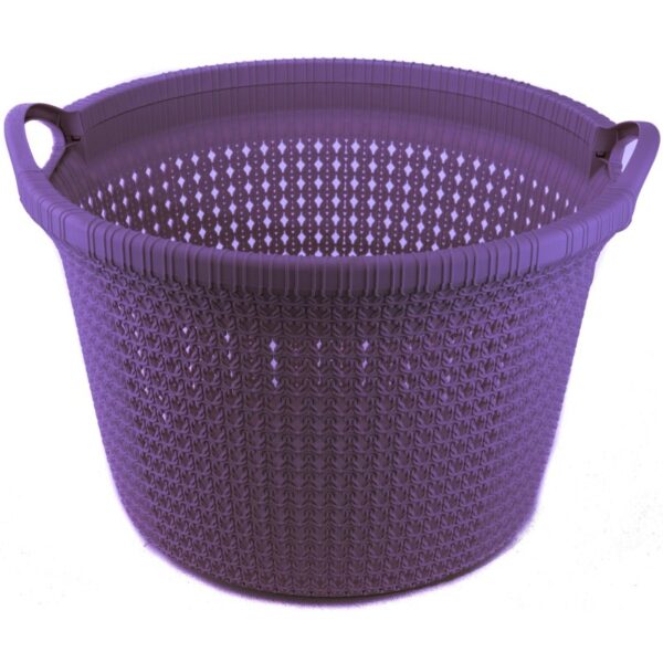 Καλάθι ρούχων πλεκτό στρογγυλό