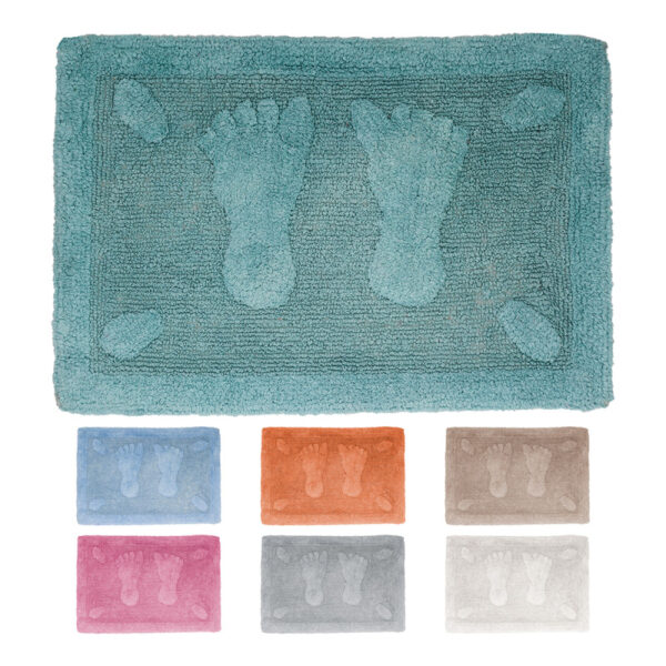 Πατάκι μπάνιου βαμβακερό σχέδιο πατούσες