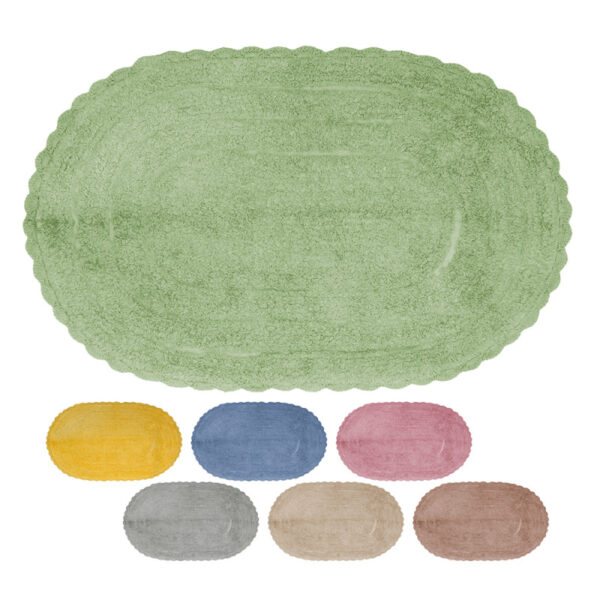 Πατάκι μπάνιου βαμβακερό οβάλ πλεκτό