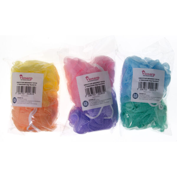 Σφουγγάρι μπάνιου με τούλι σετ 2τμχ