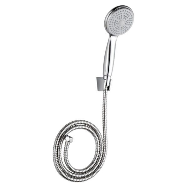 Τηλέφωνο ντούζ χρωμίου με σπιράλ και βάση 10cm