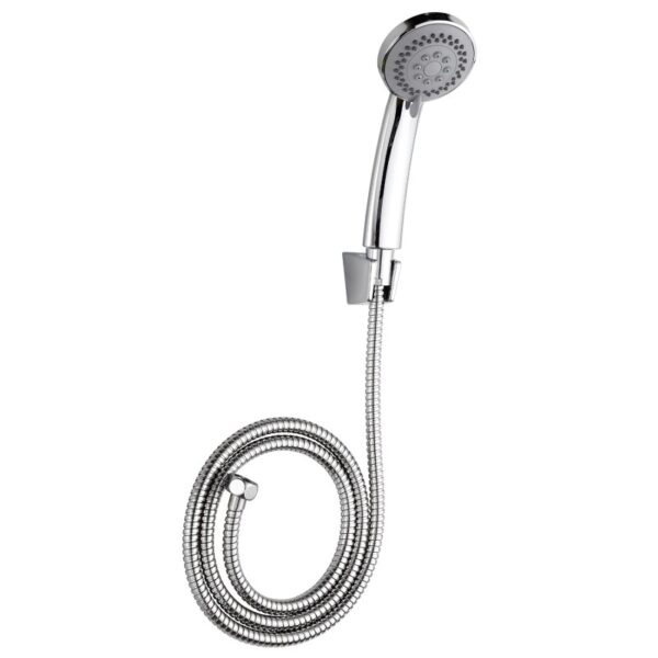 Τηλέφωνο ντούζ χρωμίου 3 λειτουργιών με σπιράλ και βάση 8cm