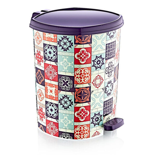 Κάδος απορριμμάτων με πεντάλ πλαστικός χρωματιστός οβάλ 10L