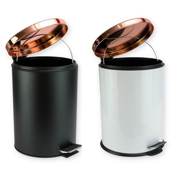 Κάδος απορριμμάτων με πεντάλ μεταλλικός και χάλκινο καπάκι 12L