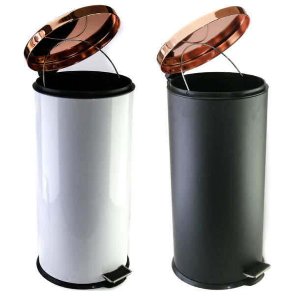 Κάδος απορριμμάτων με πεντάλ μεταλλικός και χάλκινο καπάκι 30L