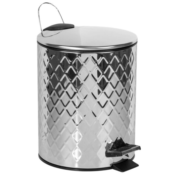 Κάδος απορριμμάτων με πεντάλ ανάγλυφο ανοξείδωτο ατσάλι 5L