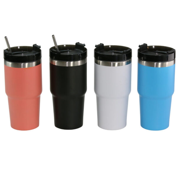 Θερμό ποτήρι ανοξείδωτο με καλαμάκι 600ml