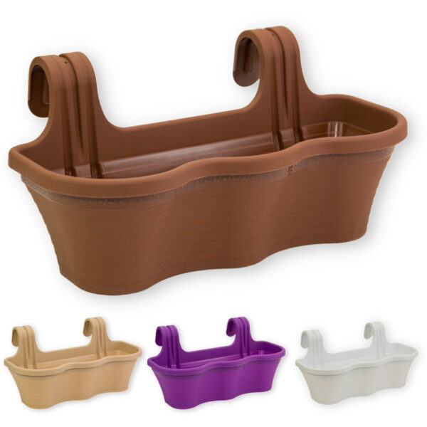 Ζαρτινιερα με βάση κρεμαστή για κάγκελο