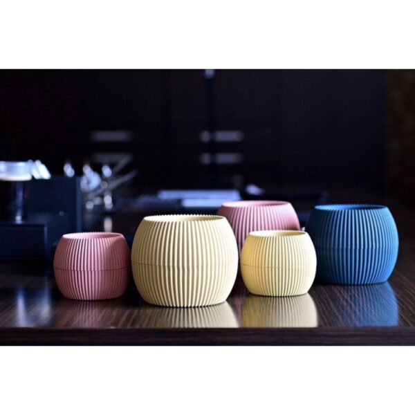 Γλαστράκι για κακτάκι στρογγυλό με πιατό coral 0.15L