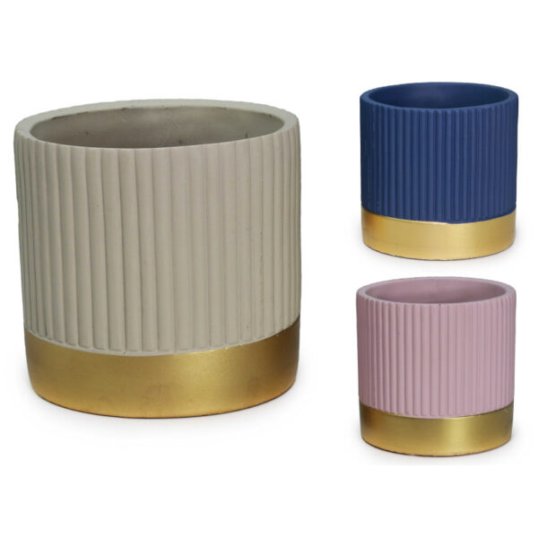 Γλάστρα κεραμική σχέδιο lux gold 12x12x11.5cm