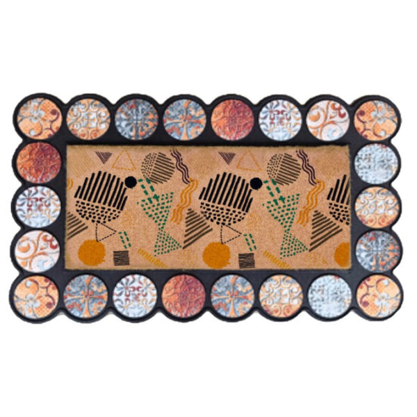 Πατάκι χόρτου με πλαίσιο σχέδιο κύκλοι