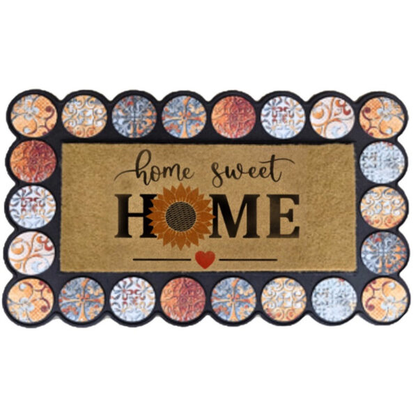 Πατάκι χόρτου με πλαίσιο σχέδιο λουλούδι